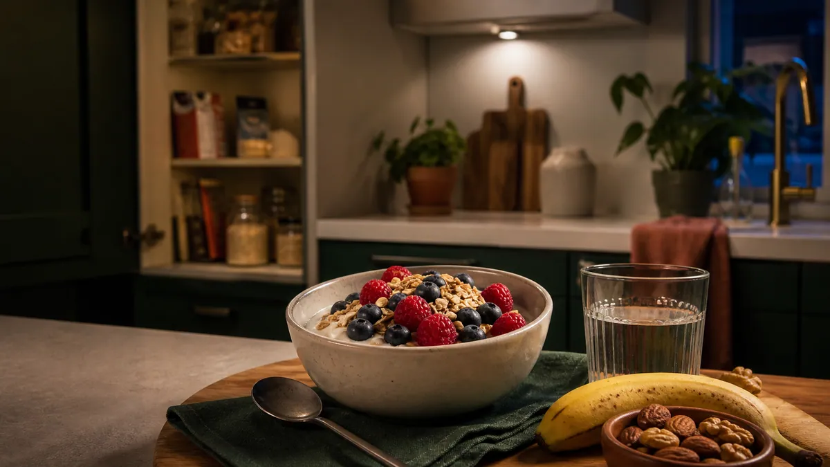 Evening snack setting used to illustrate strong cravings.